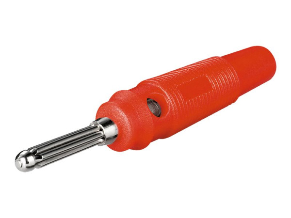 Goobay WE 1093 R Bananen-Laborstecker rot mit Querloch 4 mm,
