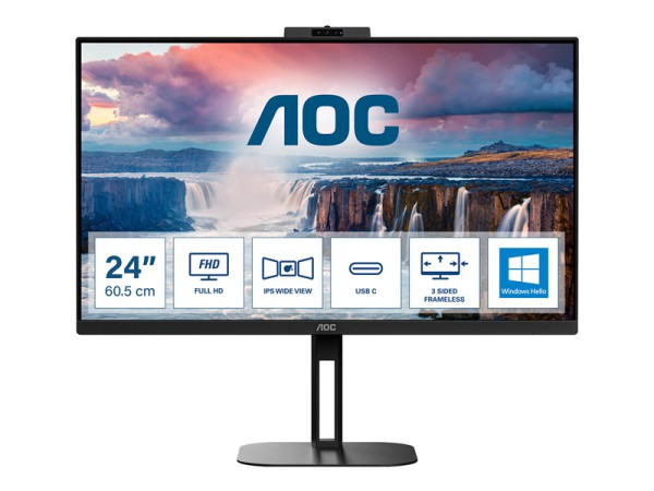 AOC 23.8 L 24V5CW/BK Webcam 2MP Windows Hello