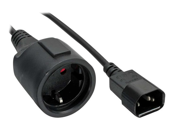 InLine® Netz Adapter Kabel, Kaltgeräte C14 auf Schuko f. U