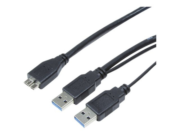 USB-Kabel LogiLink 3.0 2x A St / 1x micro male bk 0,6m