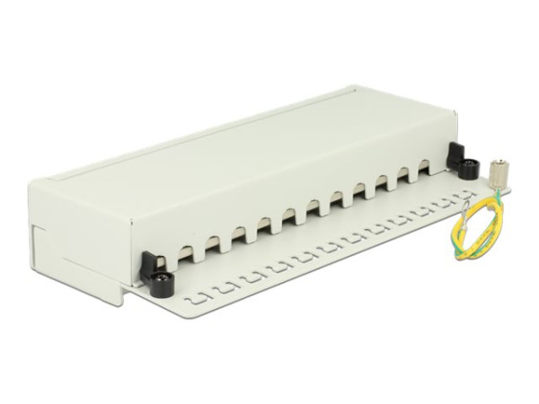 DeLOCK Patchpanel Desktop 12 P Cat.6A grau Patchpanel 12x