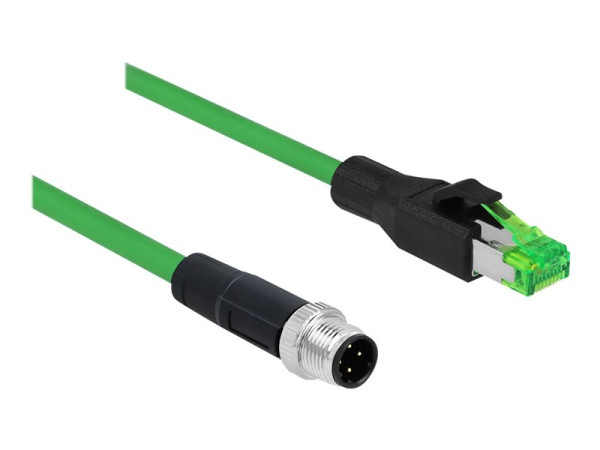 DeLOCK Netzwerkkabel M12 4 Pin D-kodiert > RJ45 Stecker