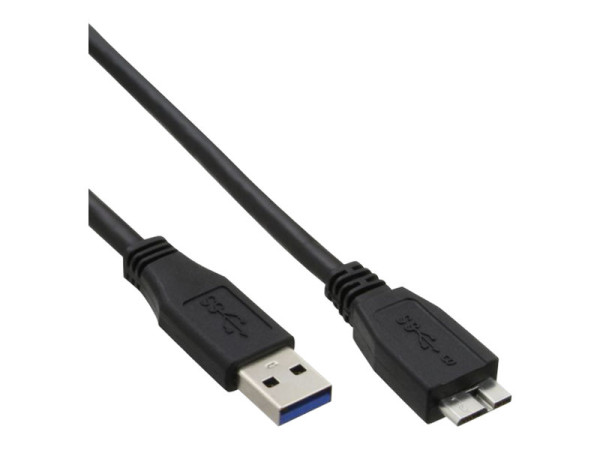 InLine® USB 3.0 Kabel, A an Micro B, schwarz, 0,5m