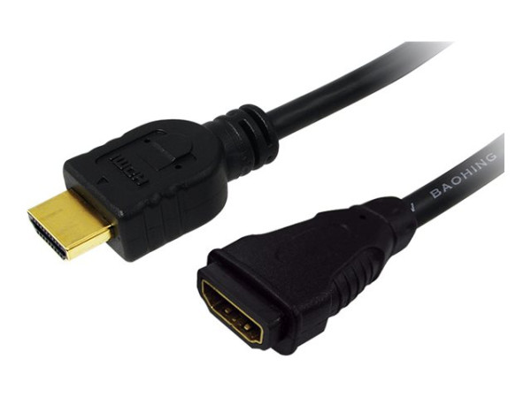 LogiLink HDMI Cable 1.4, HDMI male / female, black, 1,0m