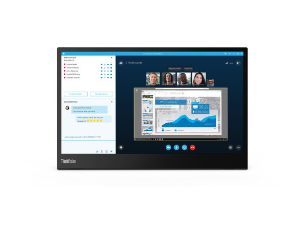 Lenovo 14 L ThinkVision M14 schwarz, USB-C, FullHD,