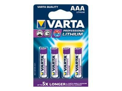 Varta Lithium, Batterie 4 Stück, AAA Lithium 4 Stück AAA