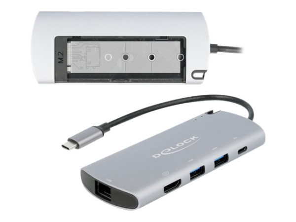 DeLOCK USB-C DS M.2 Slot-4K HDMI/USB/LAN | +PD 3,0