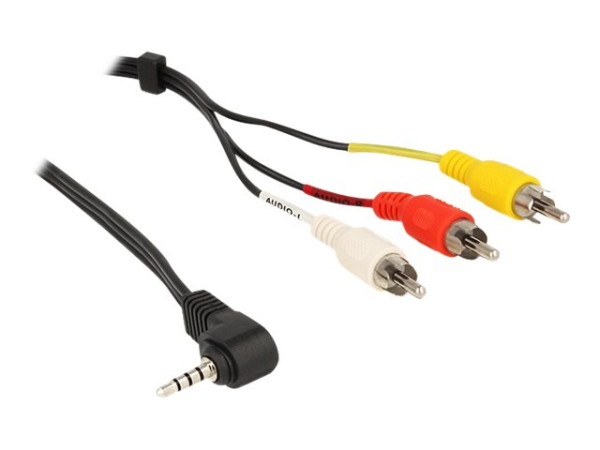 Audiokabel Delock 1x Klinke 3,5mm 4Pin-> 3x Cinch St/St 1.5m