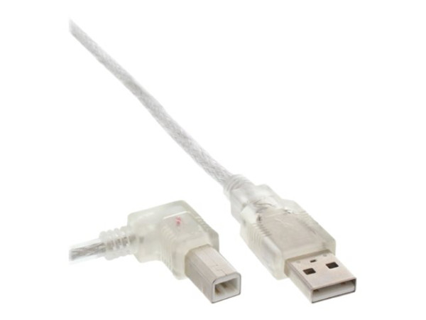 InLine« USB 2.0 Kabel, A an B links abgewinkelt,