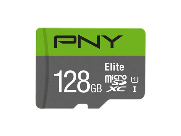 PNY Elite microSD 128 GB (grau/grün, Class 10, UHS-I)