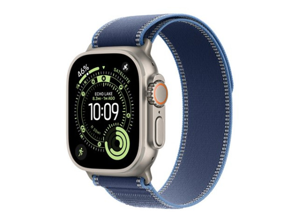 Apple Watch Ultra 3 (titan, 49 mm, Trail Loop blau/hellblau