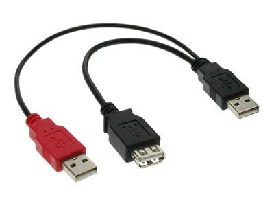 InLine® USB 2.0 Y-Anschlusskabel, 2x Stecker A an Buchse A,