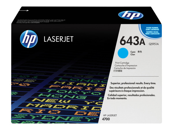 HP Q5951A|643A Tonerkartusche cyan, 10.000 Seiten/5% für