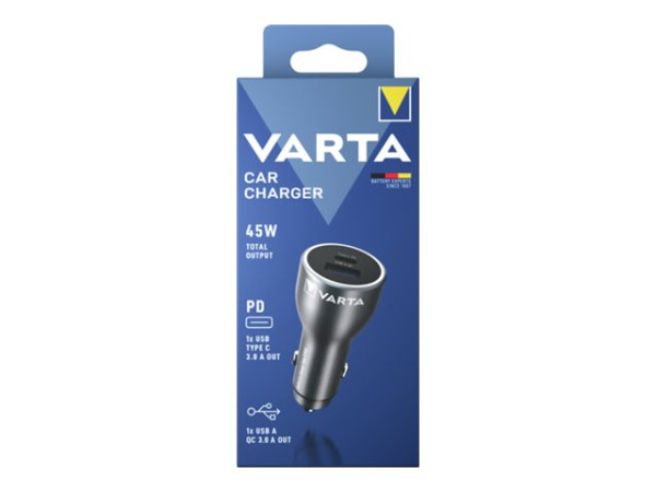 Varta Ladegerät Car Charger KFZ, USB-A + USB-C, 45 Watt