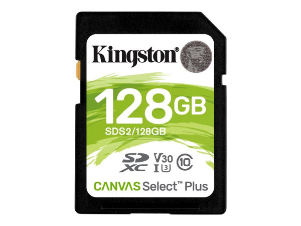 Kingston SD 128GB Canvas Select + UHS-I U3 KIN schwarz,