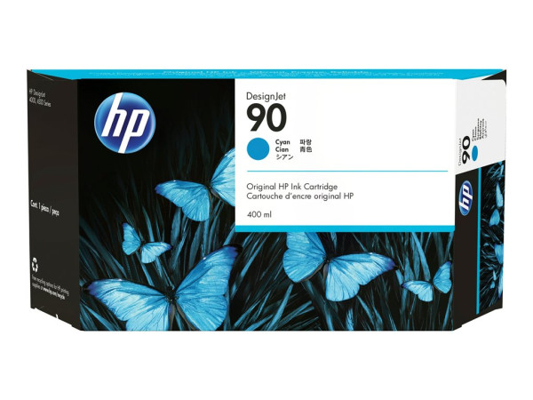 HP C5061A|90 Tintenpatrone cyan, Inhalt 400 ml für