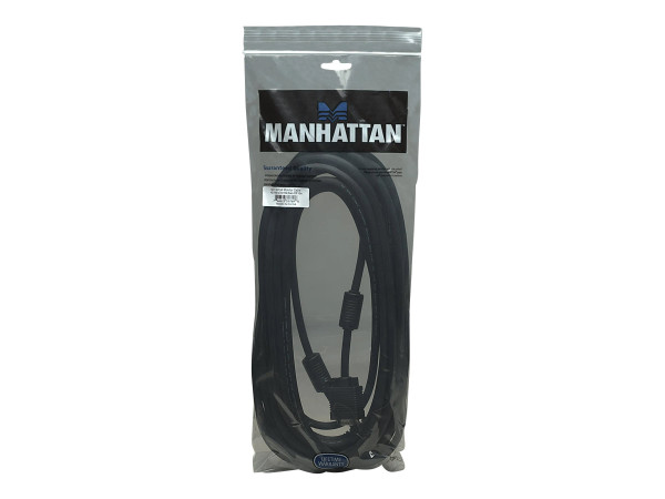 SVGA Kabel Manhattan HD15 St/St 10.0m Ferritkern schwarz