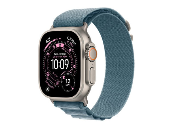 Apple Watch Ultra 3 (titan, 49 mm, Alpine Loop hellblau S,
