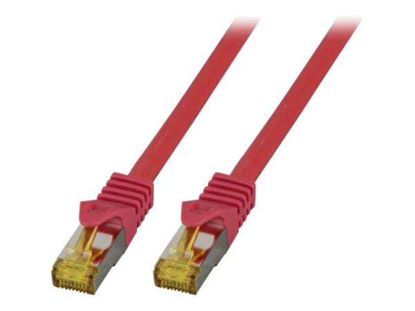 RJ45 Patchkabel S/FTP,Cat.6A,LSZH,Cat.7 Rohk.,0,25m,rot