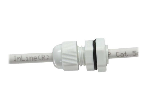 InLine® Kabeldurchführung Nylon IP68 4-8mm, grau, 10 Stück