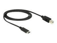 Delock USB 2.0 C>B St/St 1m bk, Kabel schwarz