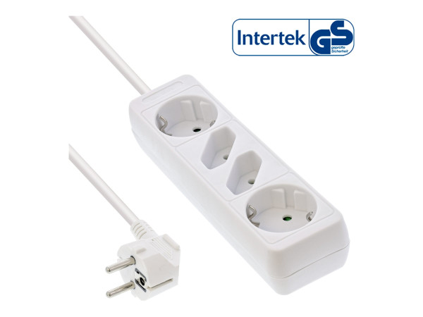 InLineÂ® Steckdosenleiste, weiÃŸ, 4-fach, 2xSchutzkontakt +