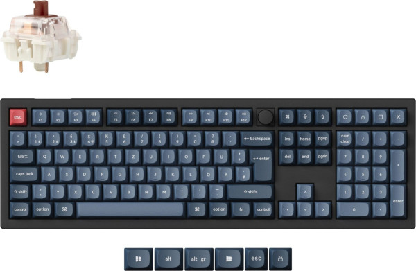 Keychron V5 Max (schwarz/blaugrau, DE-Layout, Gateron