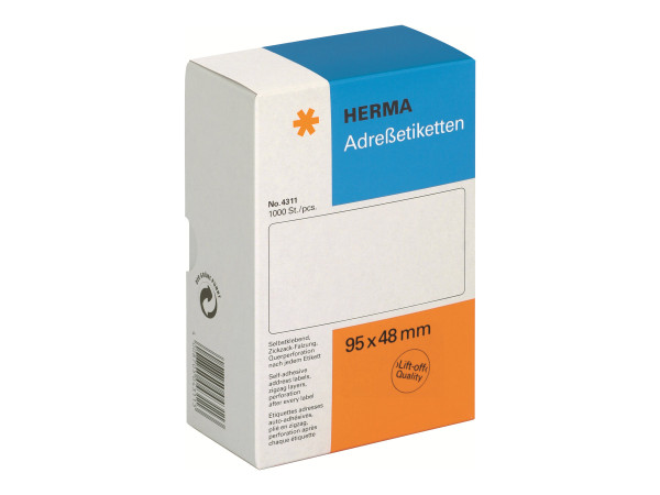 HERMA Etiketten endlos wei? 95x48 mm Papier matt 1000 St.