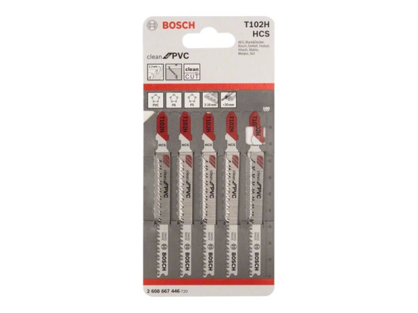 Bosch Stichsägeblatt T 102 H 5 Stück Stichsäge T-Schaft PVC