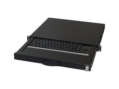 48.3cm Aixcase Tastaturschublade 1HE US PS2&USB Trackb. schw