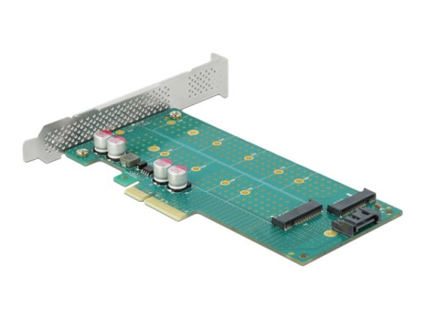DeLOCK PCIe x4>4x M.2-B+1xNVMe M.2-M LP | 89047