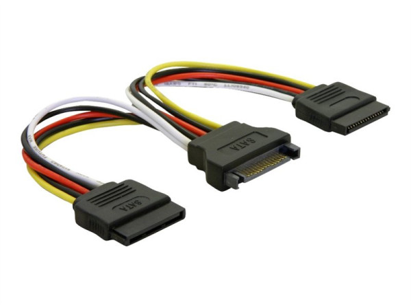 Kabel Strom Y-Adapter 1x 15pol SATA => 2x 15pol SATA