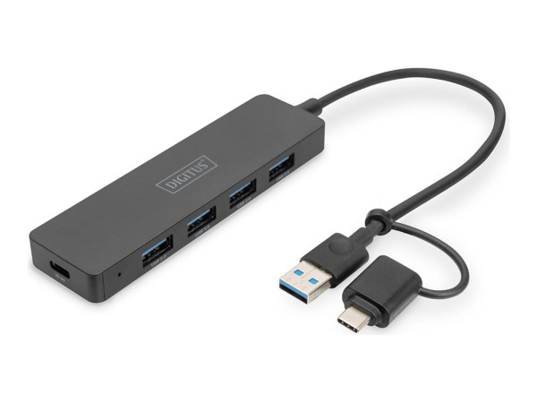 Digitus USB 3.0 Hub 4-Port Slim Line (schwarz)