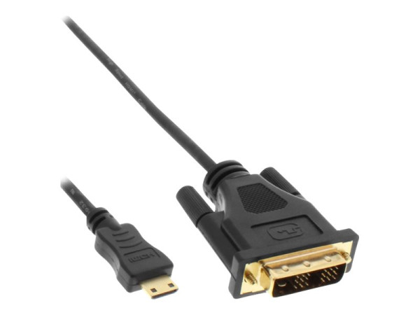 InLine? Mini-HDMI zu DVI Kabel, HDMI Stecker C zu DVI 18+1,