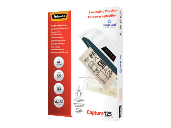 Laminierfolie Fellowes Capture A4 125 Mikron 100er Pack