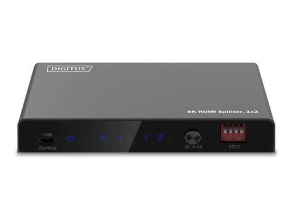 Digitus 8K HDMI Splitter, 1x2 (schwarz, mit Downscaler)