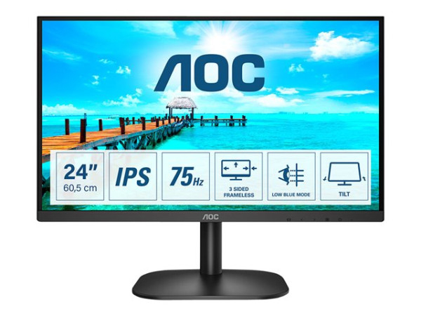 AOC 23,8 L 24B2XH schwarz, HDMI, VGA, FullHD, IPS 60