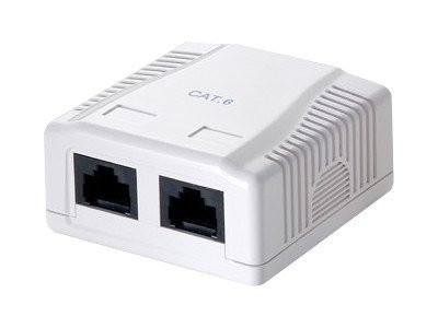 RJ45 Dose equip 2xRJ45 Aufputz Cat6