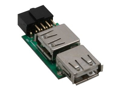 InLineÂ® USB 2.0 Adapter, 2x Buchse A auf Pfostenanschluss