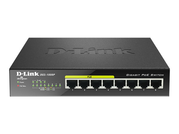 Netzwerkkomponenten D-Link DGS-1008P/E 8Port Gigabit