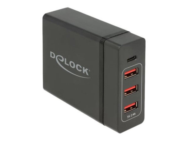 DeLOCK Netzteil USB-C PD3.0+ 3xUSB A bu | 60W+12W