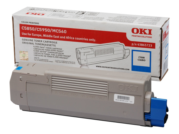 OKI 43865723 Toner cyan, 6.000 Seiten/5% für C 5850/5850