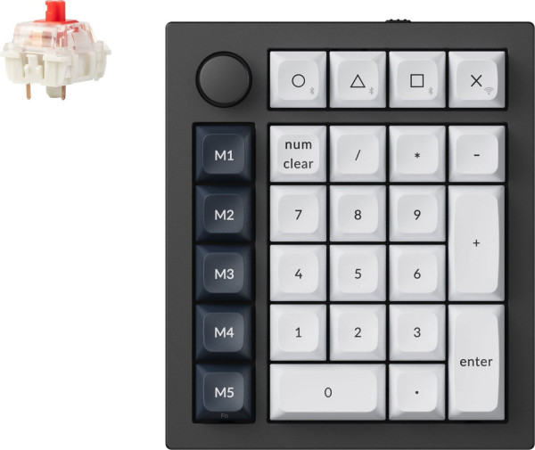 Keychron Q0 Max (schwarz/weiß, Gateron Jupiter Red,