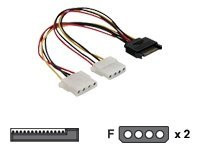 Kabel Strom Adapter SATA -> 2x Molex 4-polig