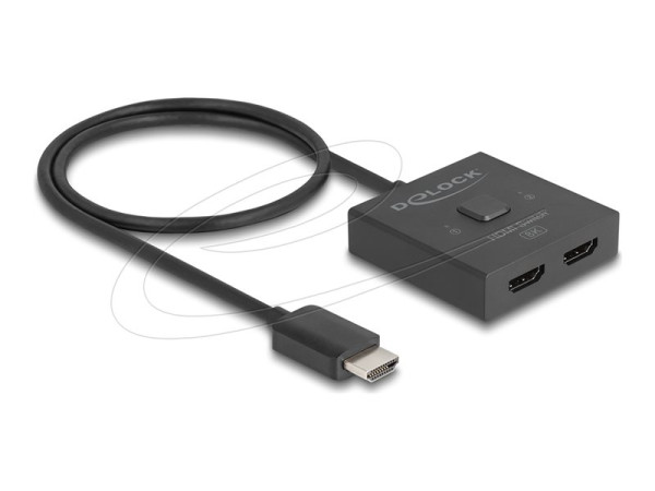 DeLOCK HDMI Switch 2 > 1 bidirektional 8K (schwarz, 50cm