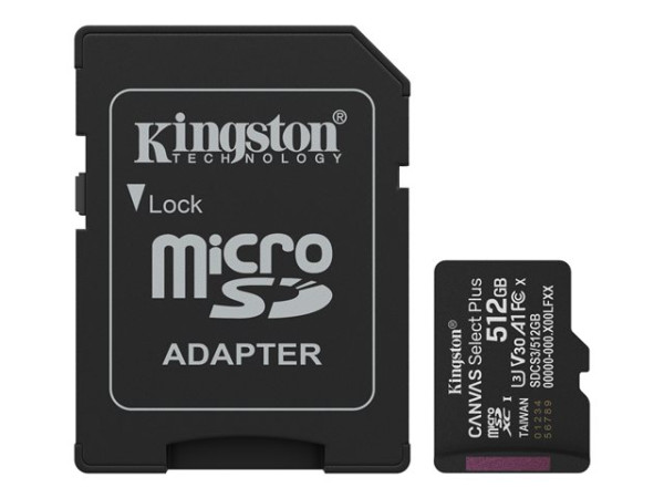 Kingston Canvas Select Plus 512 GB MicroSDXC (schwarz,
