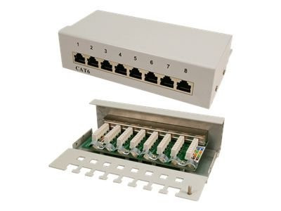 Patchpanel LogiLink 8-Port RJ45 Cat6 geschirmt