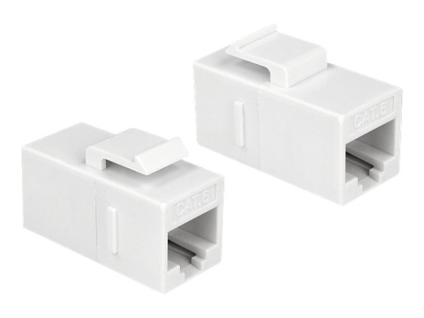 DeLOCK Keystone RJ45 Bu/Bu Cat.6 wh | UTP weiß