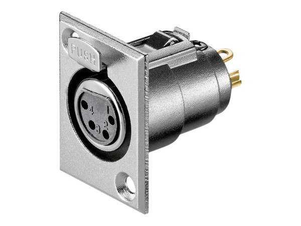Goobay XLR 187-4 G 4 POL. Mikrofon-Einbaubuchse, 4-p