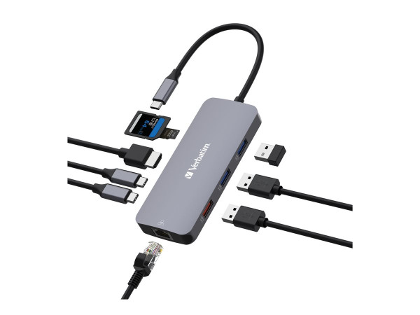 Verbatim USB-C Pro Multiport-Hub CMH-09, 9 Port (grau,